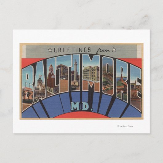 Baltimore, Maryland - Grote letterscènes Briefkaart (Voorkant)