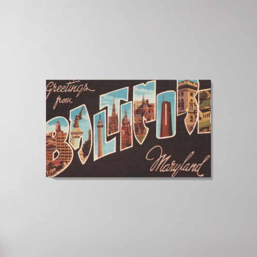 Baltimore, Maryland - Grote letterscènes Canvas Afdruk (Voorkant)