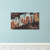 Baltimore, Maryland - Grote letterscènes Canvas Afdruk (Insitu (Houten vloer))