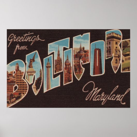 Baltimore, Maryland - Grote letterscènes Poster (Voorkant)
