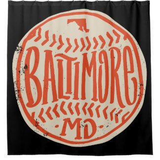 Baltimore Maryland handgetekende honkbaltypografie Douchegordijn