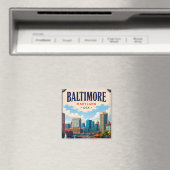 ⚓ Baltimore Maryland haven en skyline Magneet (Insitu (Vaatwasser))