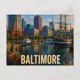 Baltimore Maryland Inner Harbor reis geschenk Briefkaart