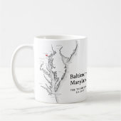 Baltimore Maryland Kaart Cadeau Zwart-wit Koffiemok (Links)
