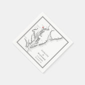 Baltimore Maryland Kaart Elegant Zwart Wit Bruilof Servet (Hoek)