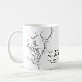 Baltimore Maryland Kaart Geschenk Zwart en Wit Koffiemok