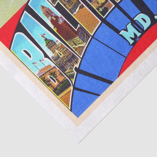Baltimore Maryland  Large Letter Briefkaart Tissuepapier (Detail)