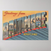 Baltimore, Maryland - Large Letter Scenes 2 Poster (Voorkant)