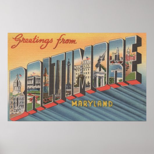 Baltimore, Maryland - Large Letter Scenes 2 Poster (Voorkant)