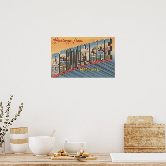 Baltimore, Maryland - Large Letter Scenes 2 Poster (Keuken)