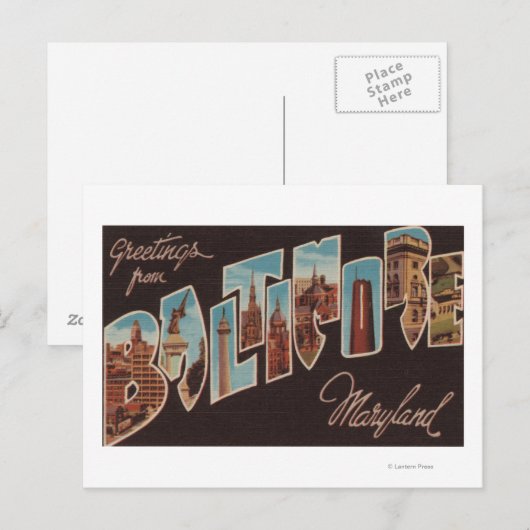 Baltimore, Maryland - Large Letter Scenes 3 Briefkaart (Voorkant / Achterkant)