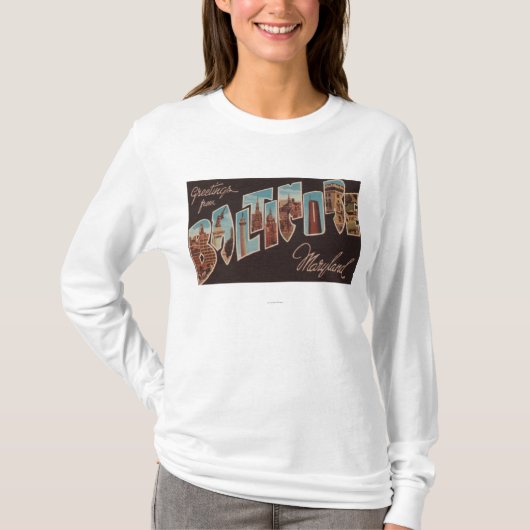 Baltimore, Maryland - Large Letter Scenes 3 T-shirt (Voorkant)