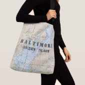 Baltimore Maryland Latitude Nautical Crossbody Tas (Dichtbij)