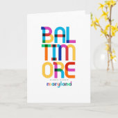 Baltimore Maryland Mid Century, Pop Art Kaart (Gele Bloem)