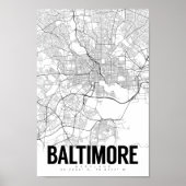 Baltimore Maryland Minimalist Map Art Poster (Voorkant)