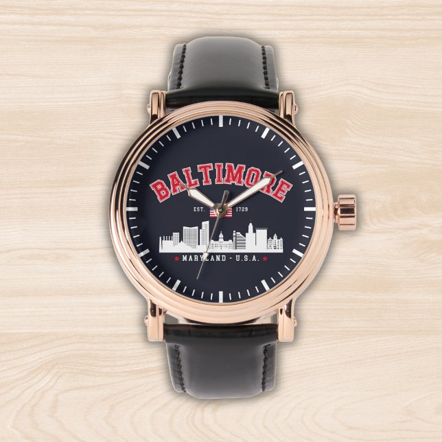 Baltimore Maryland Modern Skyline city Horloge (Creator heeft geüpload)