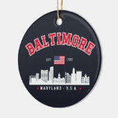 Baltimore Maryland Modern Skyline city Keramisch Ornament (Links)