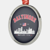 Baltimore Maryland Modern Skyline city Metalen Ornament (Links)