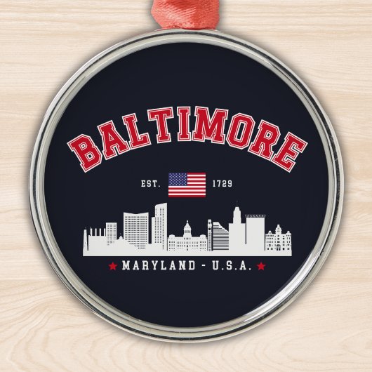Baltimore Maryland Modern Skyline city Metalen Ornament