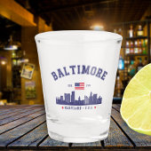 Baltimore Maryland Modern Skyline city Shot Glas