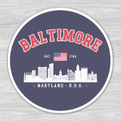 Baltimore Maryland Modern Skyline city Sticker