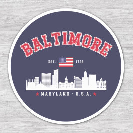 Baltimore Maryland Modern Skyline city Sticker