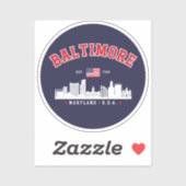 Baltimore Maryland Modern Skyline city Sticker (Vel)