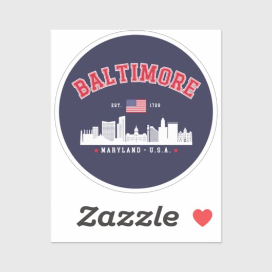 Baltimore Maryland Modern Skyline city Sticker (Vel)