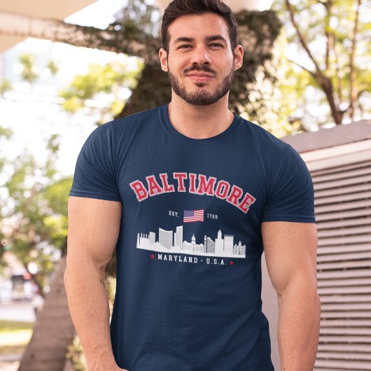 Baltimore Maryland Modern Skyline city T-shirt