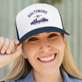 Baltimore Maryland Modern Skyline city Trucker Pet