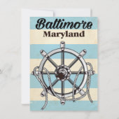 Baltimore Maryland -nautische reisposter Kaart (Achterkant)