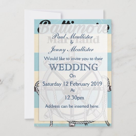 Baltimore Maryland -nautische reisposter Kaart (Voorkant)