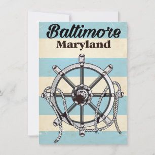 Baltimore Maryland -nautische reisposter Kaart