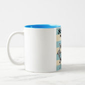 Baltimore Maryland -nautische reisposter Tweekleurige Koffiemok (Links)