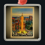 Baltimore Maryland Ornament Vintage Travel<br><div class="desc">Een coole  stijl Baltimore-versiering met een skyline scène uit het centrum.</div>