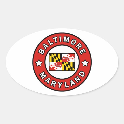 Baltimore Maryland Ovale Sticker (Voorkant)