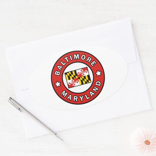 Baltimore Maryland Ovale Sticker (Envelop)