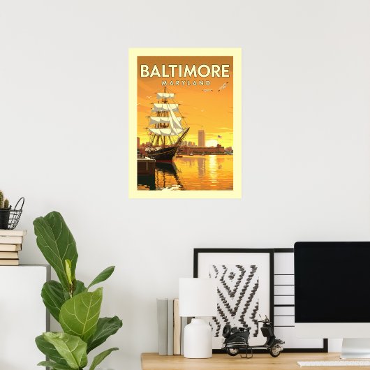 Baltimore Maryland Poster (Thuiskantoor)