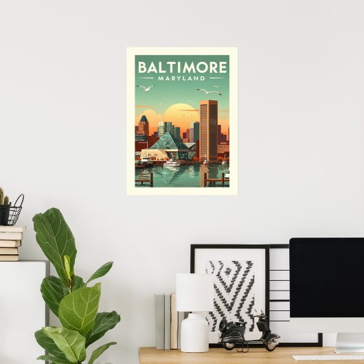  Baltimore Maryland Poster (Thuiskantoor)