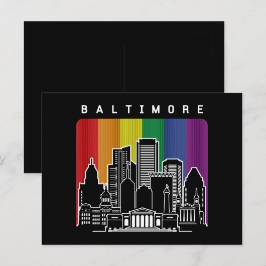 Baltimore Maryland Rainbow Flag LGBT Pride Briefkaart (Voorkant / Achterkant)