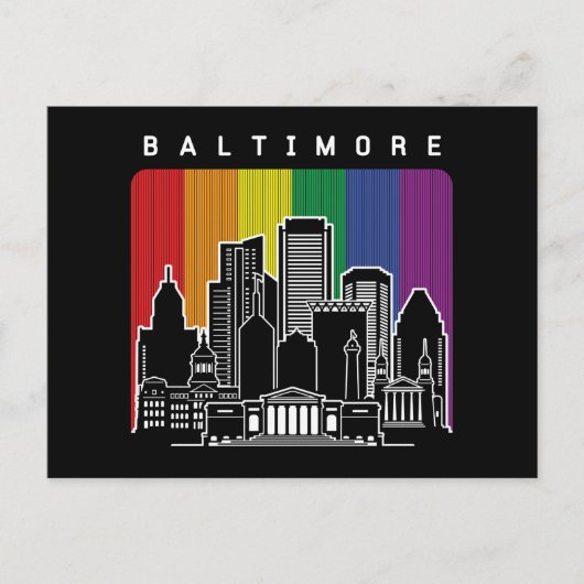 Baltimore Maryland Rainbow Flag LGBT Pride Briefkaart (Voorkant)