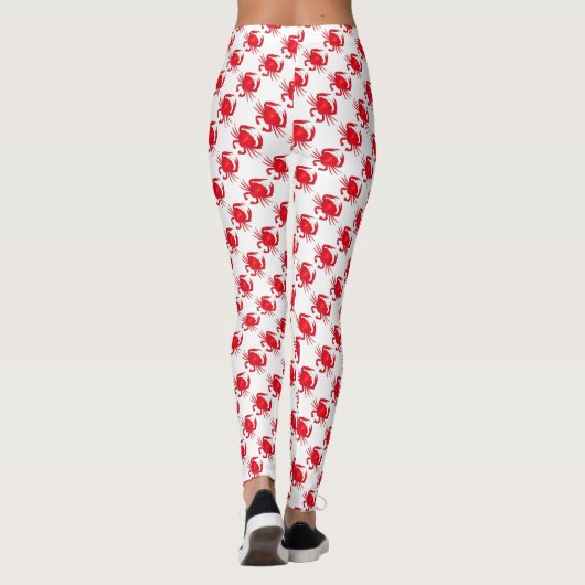 Baltimore Maryland Red Crab Crabs Seafood Foodie Leggings (Achterkant)