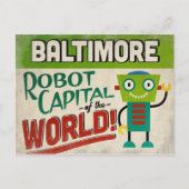 Baltimore Maryland Robot - Funny  Briefkaart (Voorkant)