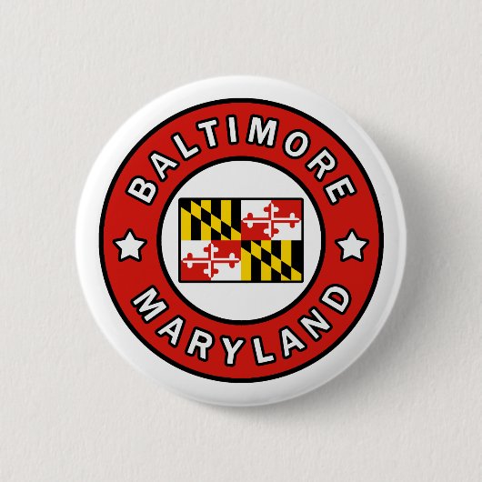 Baltimore Maryland Ronde Button 5,7 Cm (Voorkant)