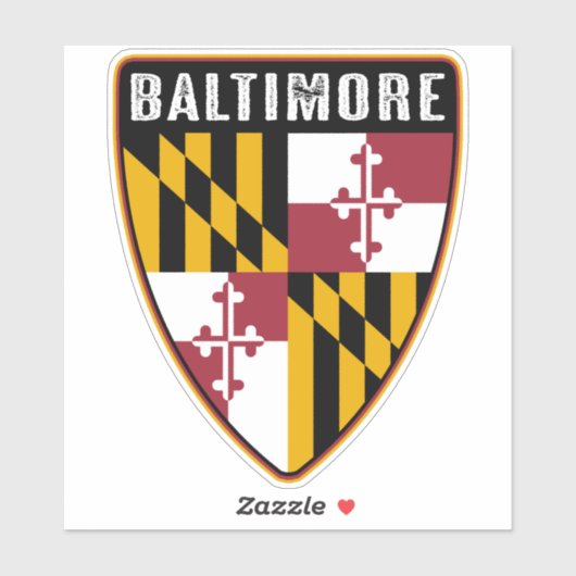 Baltimore Maryland Shield Sticker (Vel)