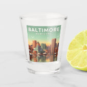 Baltimore Maryland Shot Glas (Voorkant)