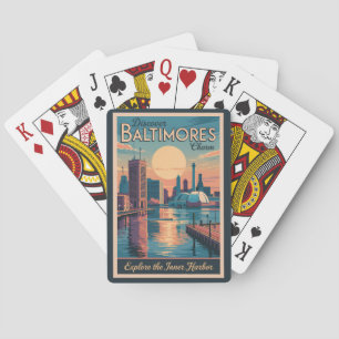 Baltimore Maryland Silhouette Reis Kunst Vintage Pokerkaarten