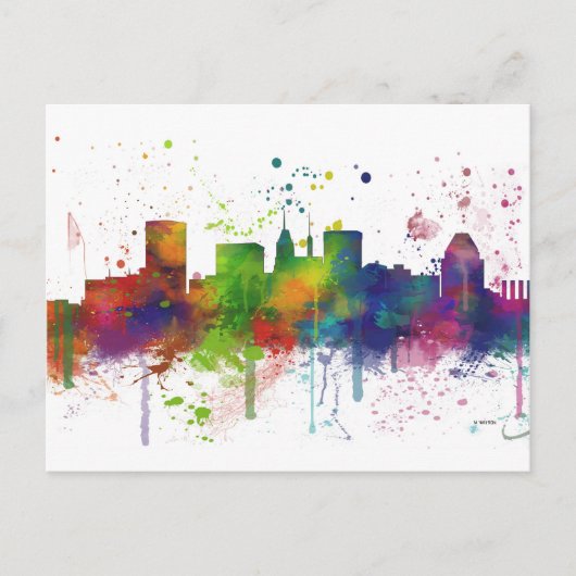 BALTIMORE MARYLAND SKYLINE BRIEFKAART (Voorkant)