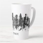 Baltimore Maryland Skyline BW Latte Mok (Rechterhoek)