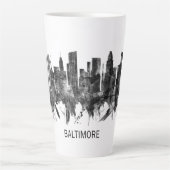 Baltimore Maryland Skyline BW Latte Mok (Voorkant)